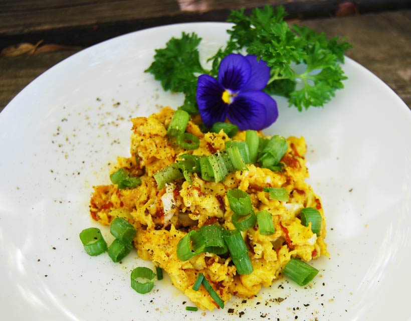 Turmeric and eggs combine for a healthy meal.