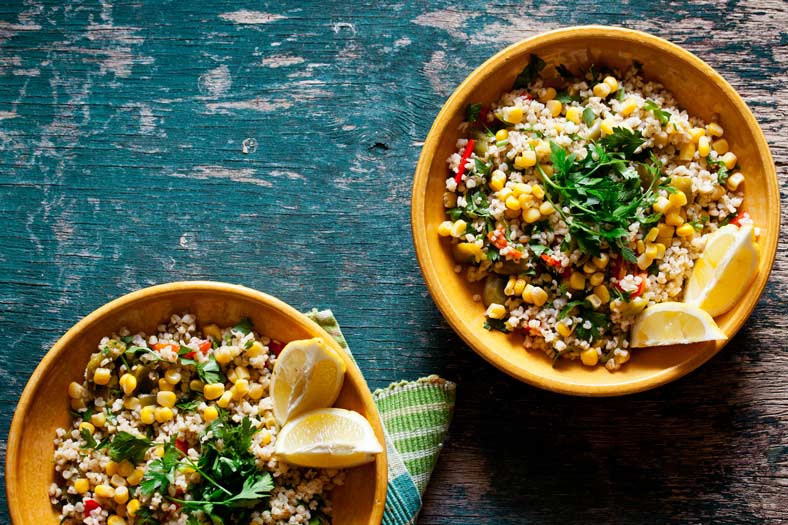 Fresh turmeric pairs well with garlic to spice up your favorite grain bowls.