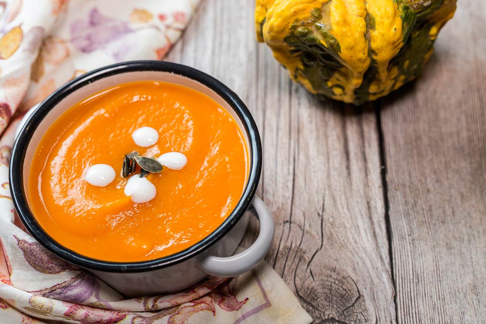Fresh turmeric tastes great in soups made with squash, sweet potatoes, and pumpkin.