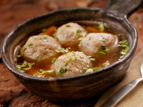 A healthy version of matzo ball soup, made with lots of antioxidant herbs.