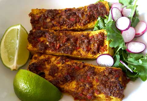 Tofu Satay with Protein Peanut Sauce