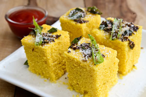 Gluten-free, high-protein bread: Dhokla