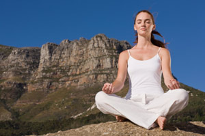 Meditating woman